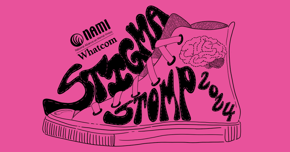 Logo for the 2024 Stigma Stomp of NAMI Whatcom