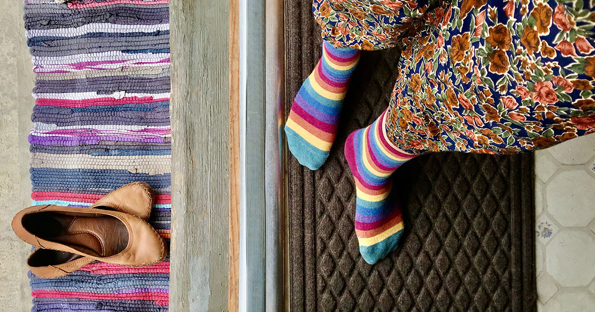 Remove your shoes at the door and step inside with your socks