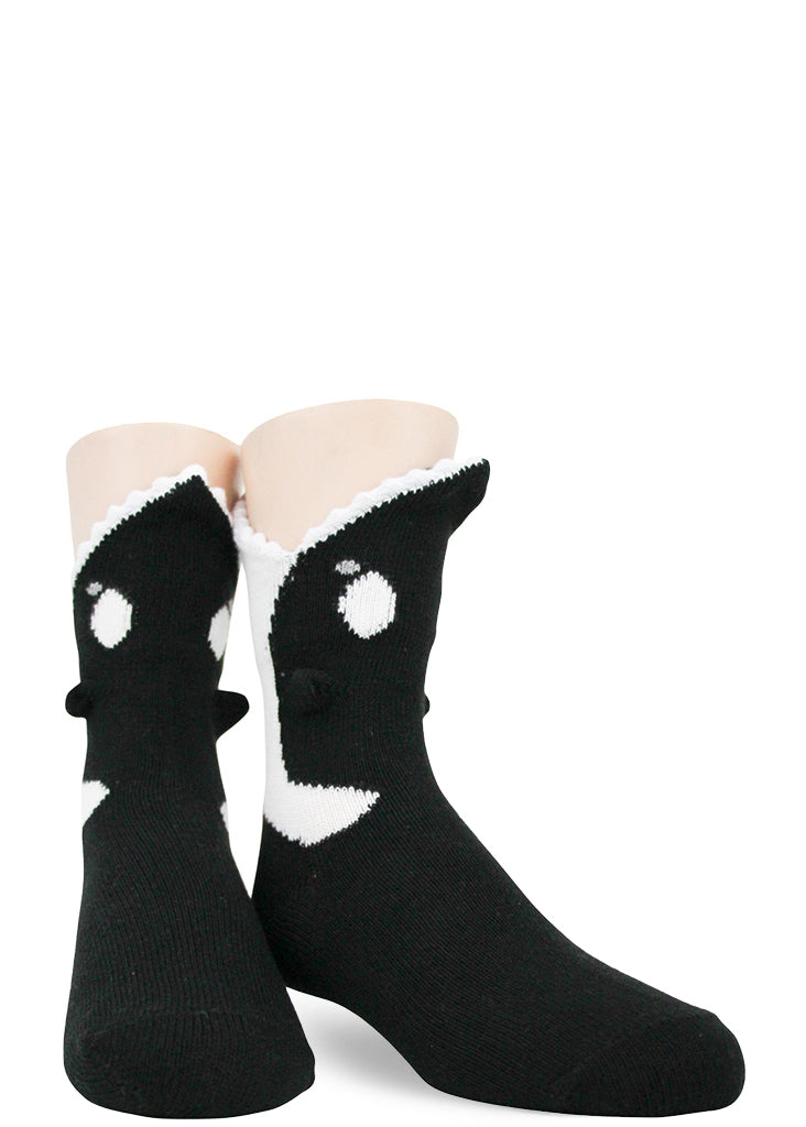 Orca socks eat your kids feet with cottony soft killer whale teeth!