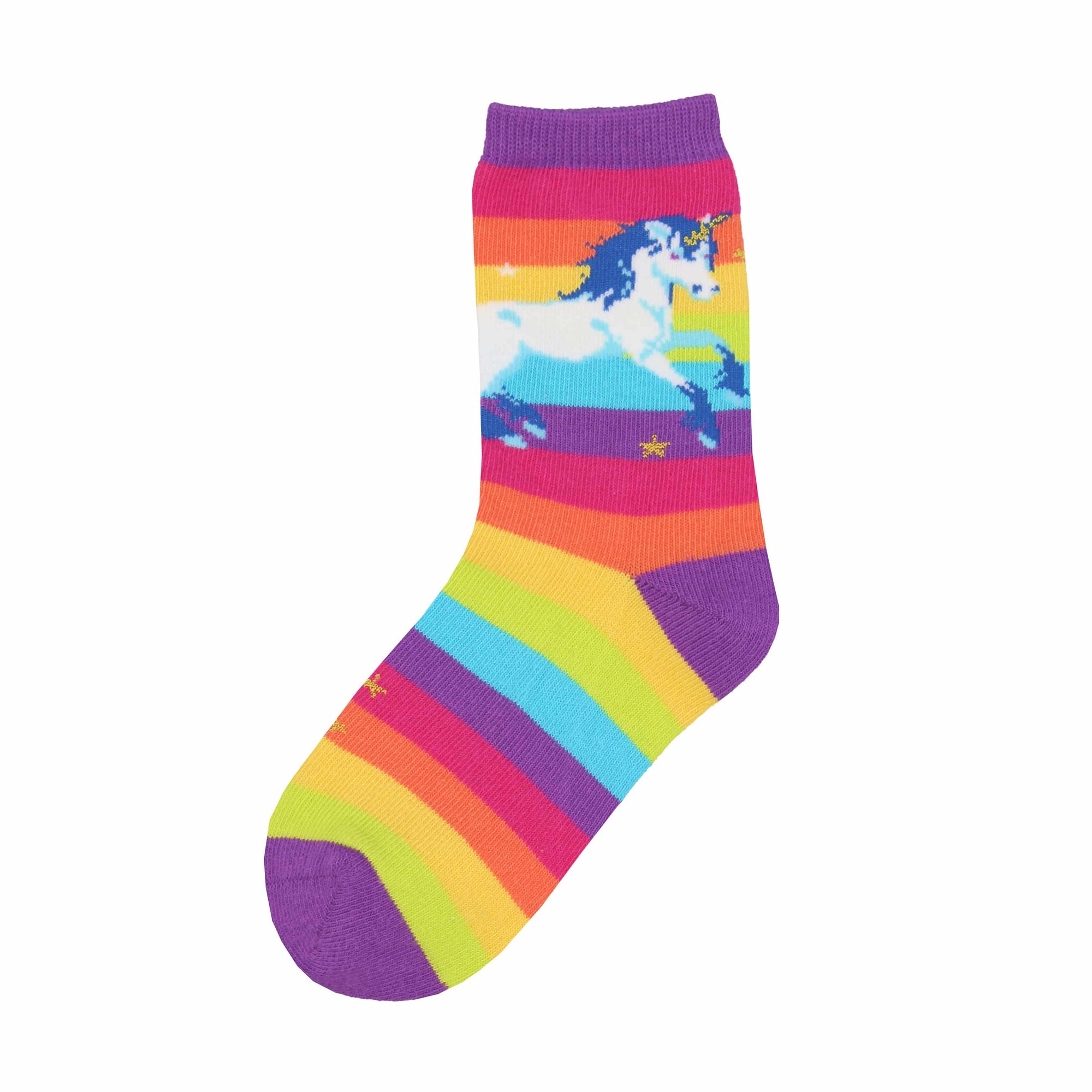 Make a little magic with these colorful kids' unicorn socks.