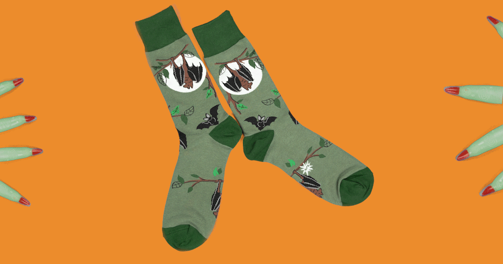 Cute bat socks that glow in the dark are perfect for this Halloween