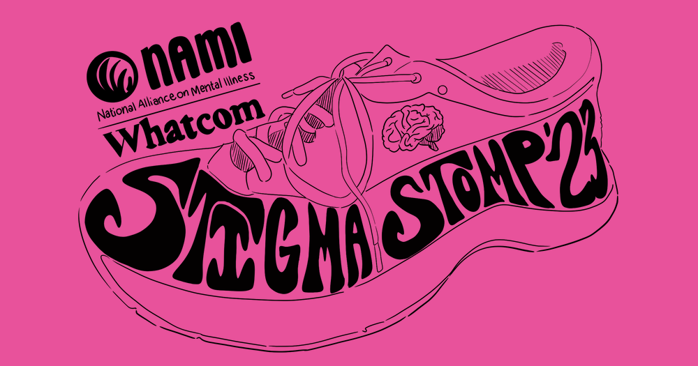 Logo for the 2023 Stigma Stomp of NAMI Whatcom