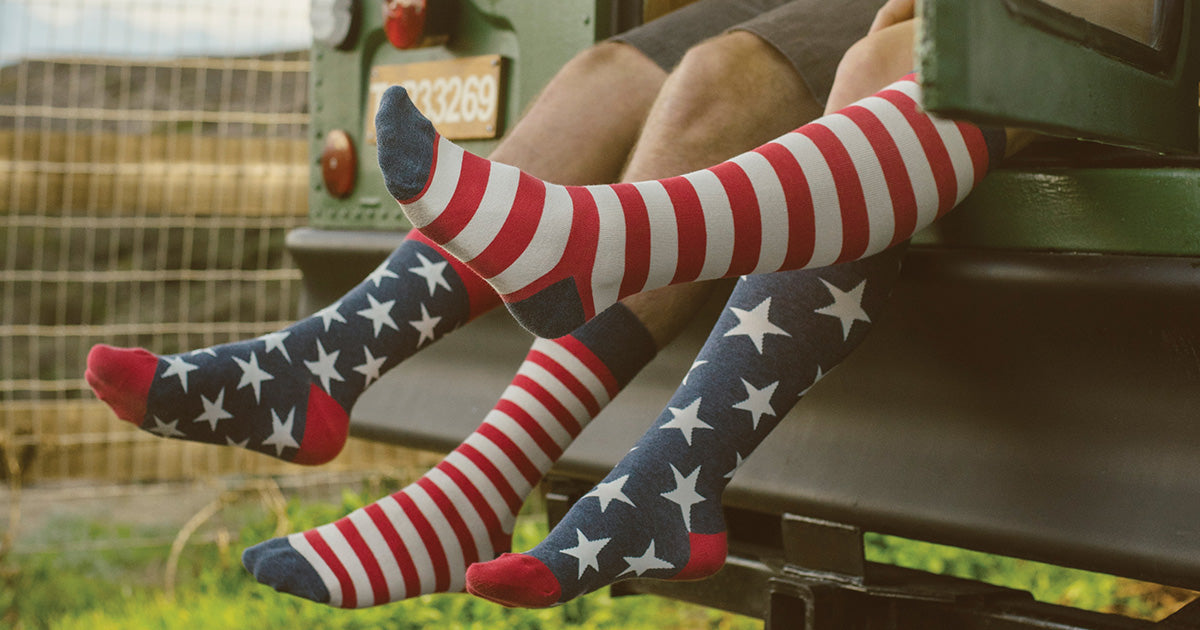 Mismatched American flag socks for men and women