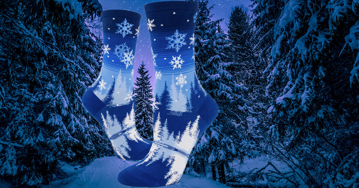 Blue Christmas Socks  Cool Socks for the Holidays - Cute But Crazy Socks