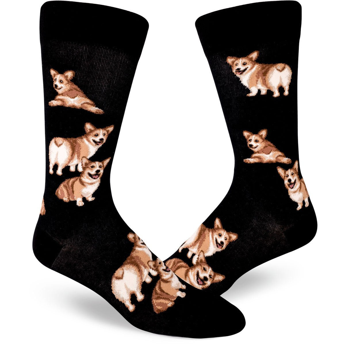 Men's dog socks with corgis and corgi butts