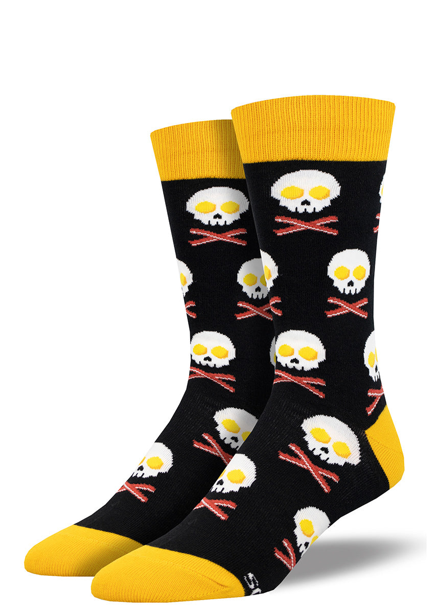 Badass Breakfast Men's Socks | Funny Bacon & Eggs Socks - Cute But ...