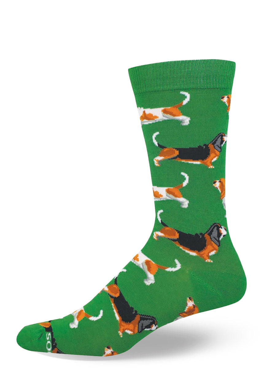 Basset Hound Men's Bamboo Socks | Dog Dress Sock Style