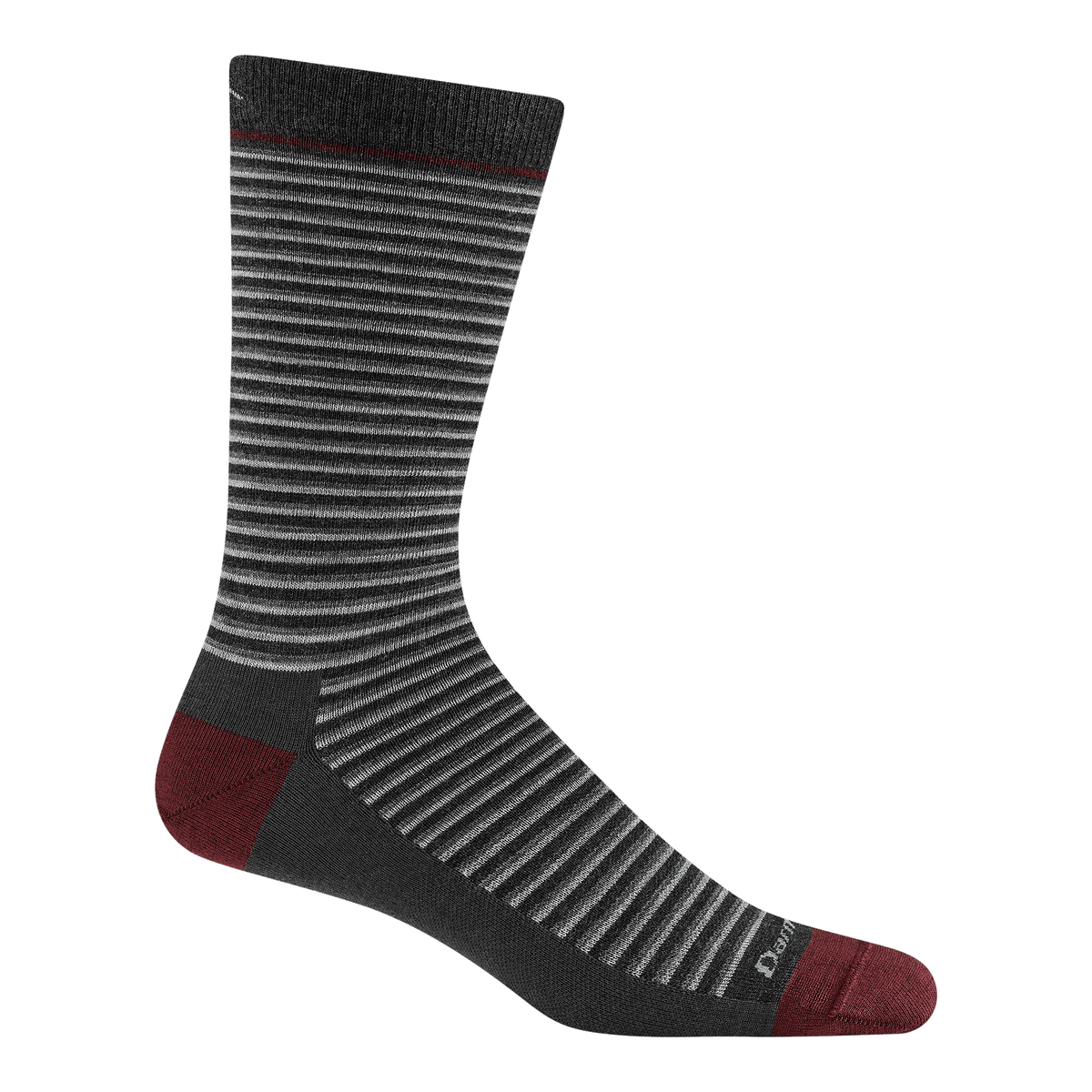 Darn Tough men's charcoal microstripe wool crew socks