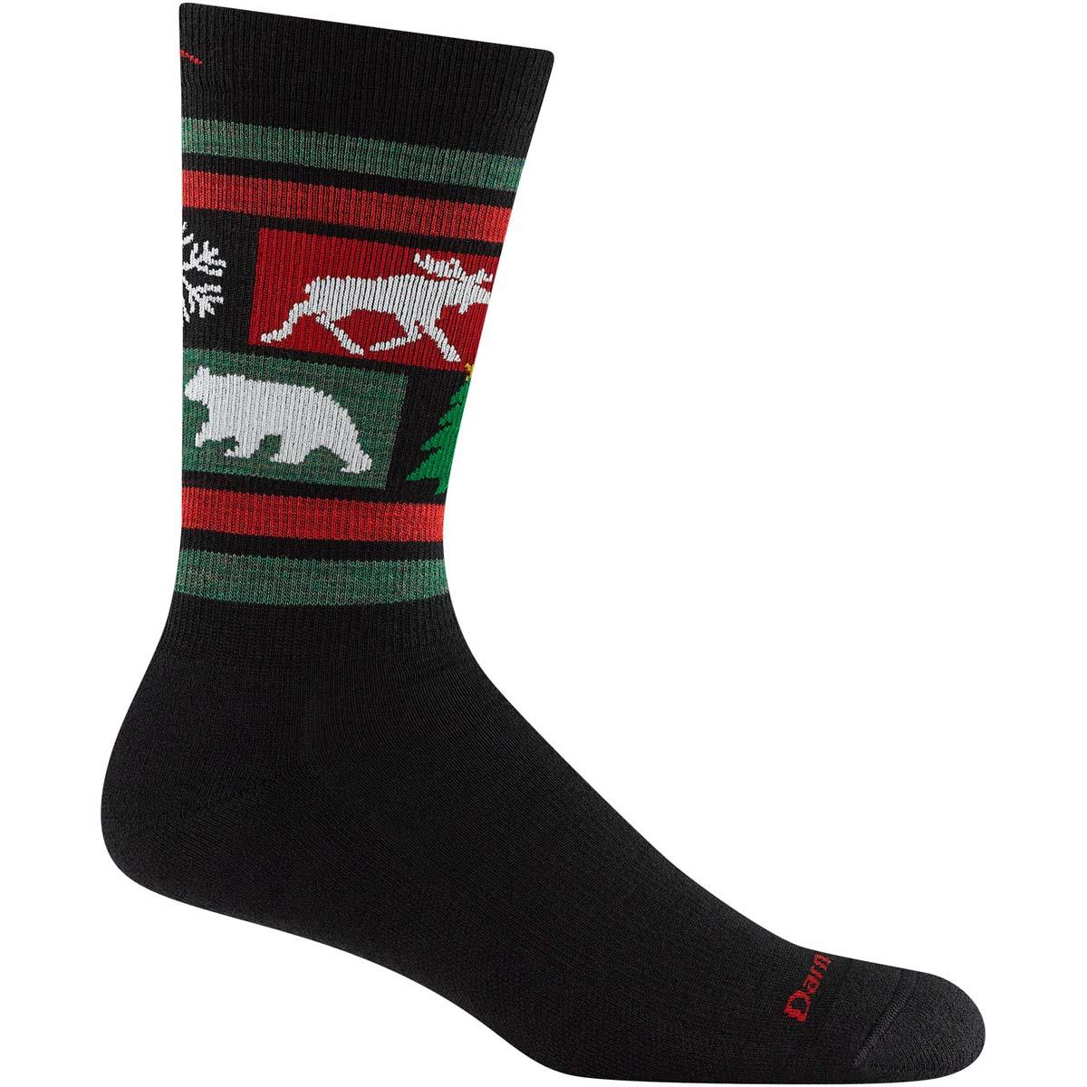 Darn Tough men's coal winter wildlife wool crew socks