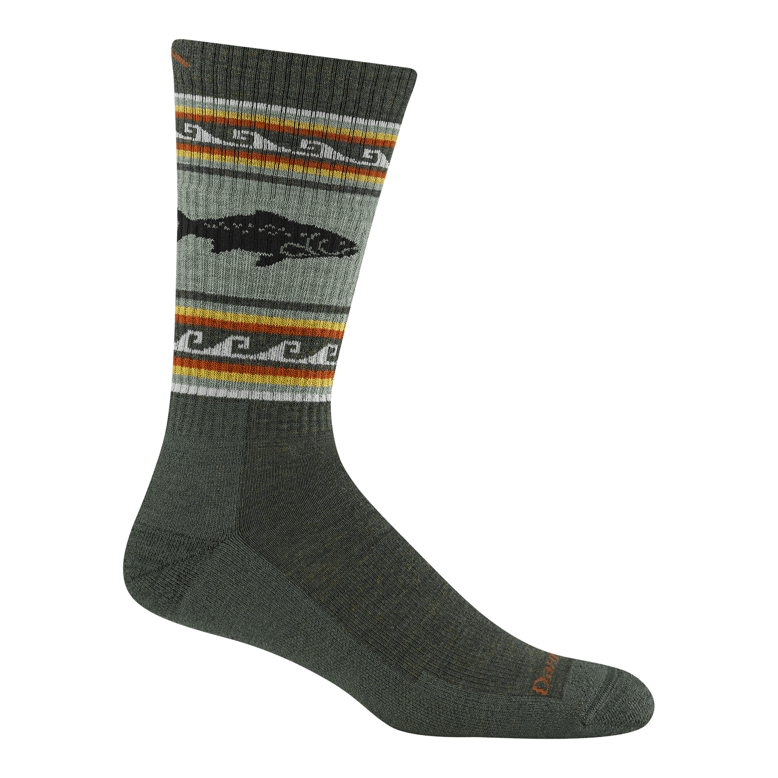 Darn Tough men's green trout wool boot hiking socks