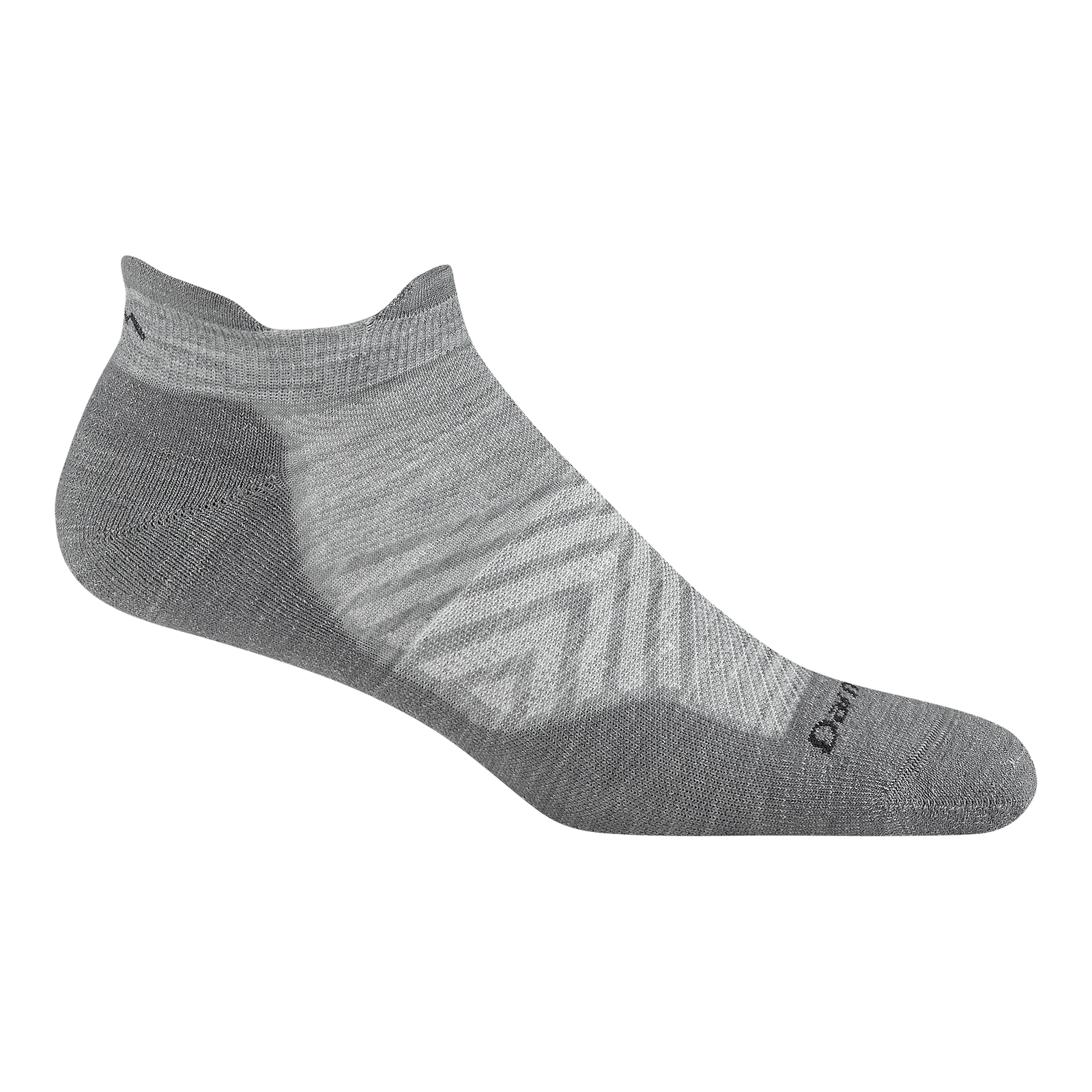 Darn Tough men's solid gray wool no-show running socks