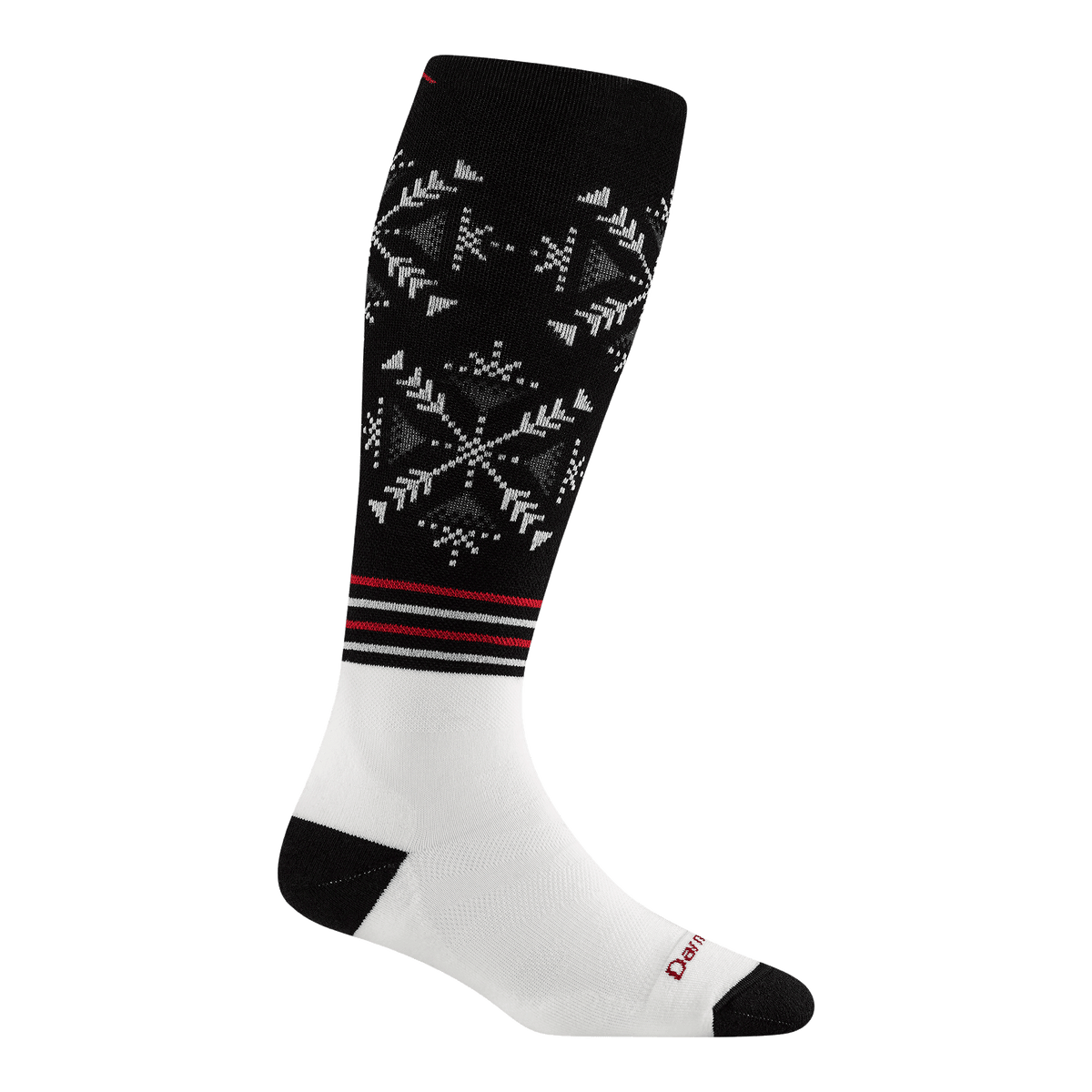 Darn Tough women's black snowflake wool over-the-calf ski socks