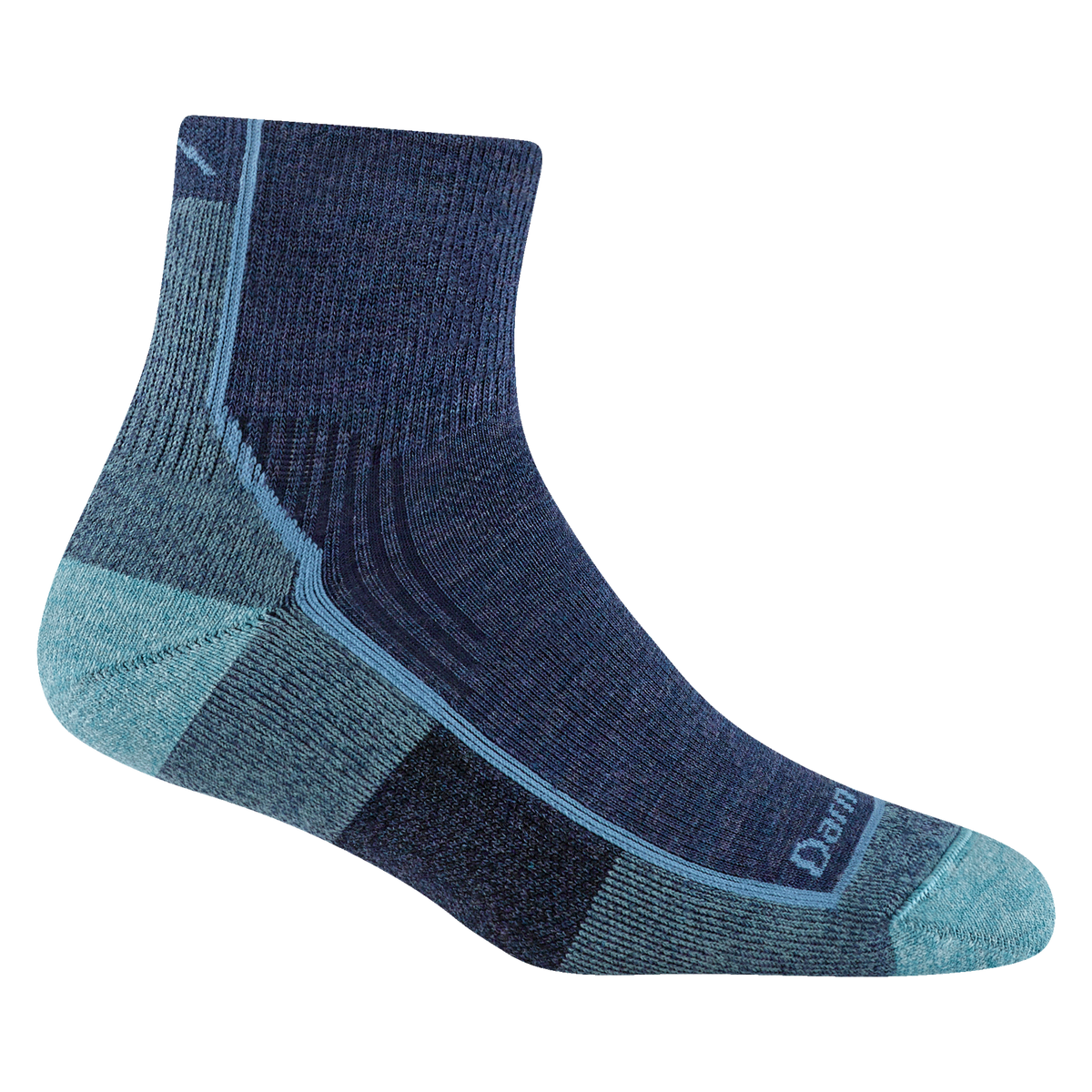 Darn Tough women's blue jay wool quarter hiking socks