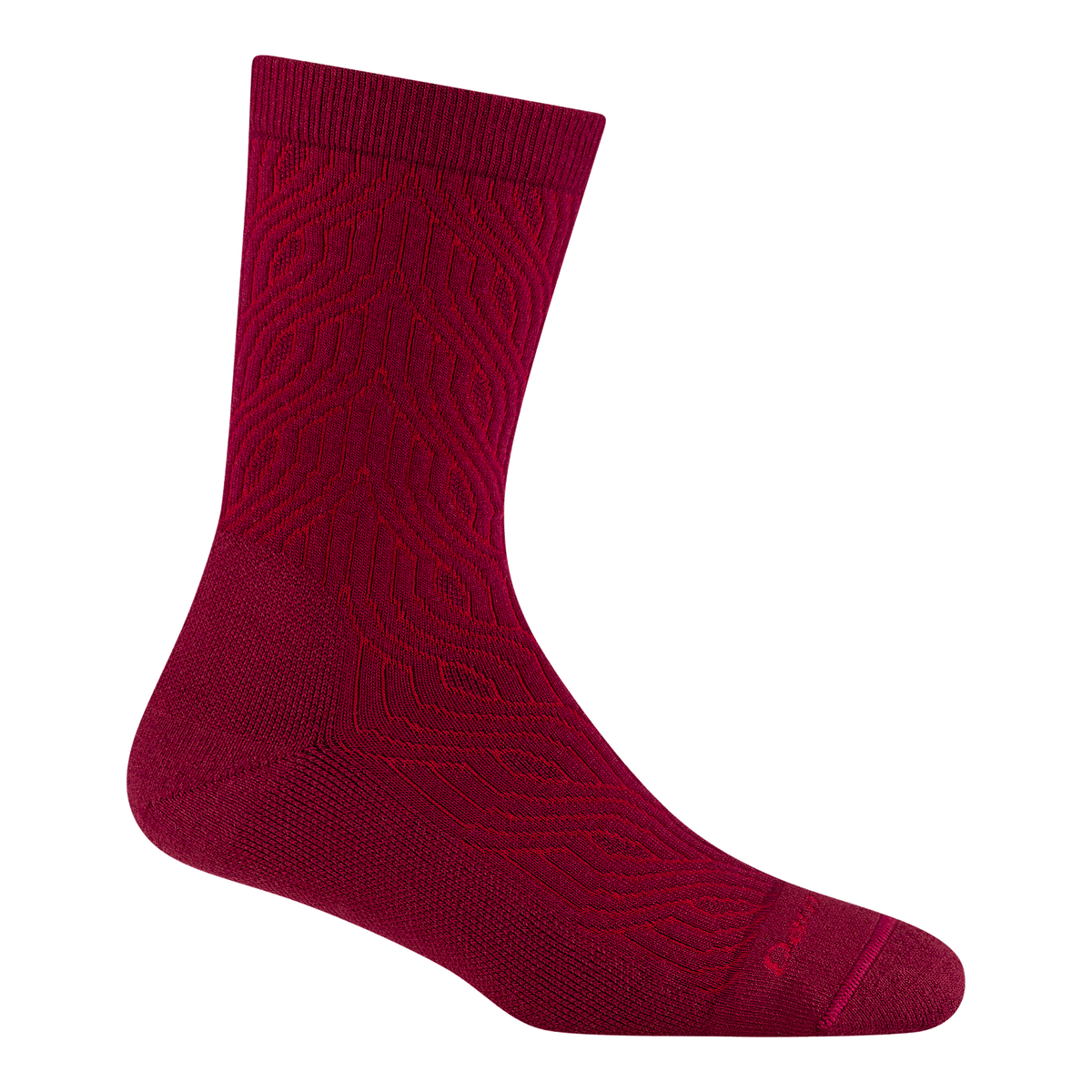 Darn Tough women's burgundy cable knit wool crew socks