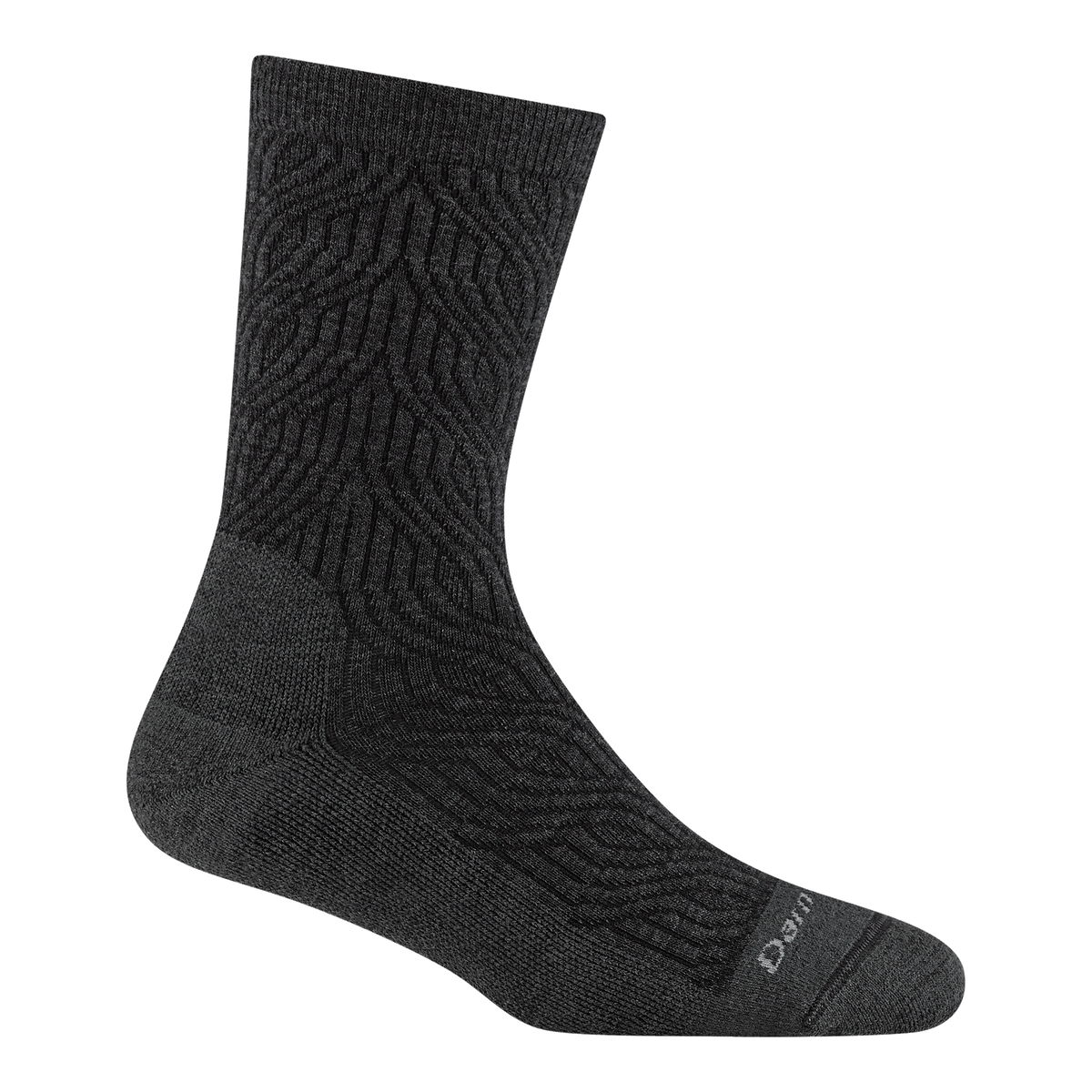 Darn Tough women's charcoal cable knit wool crew socks
