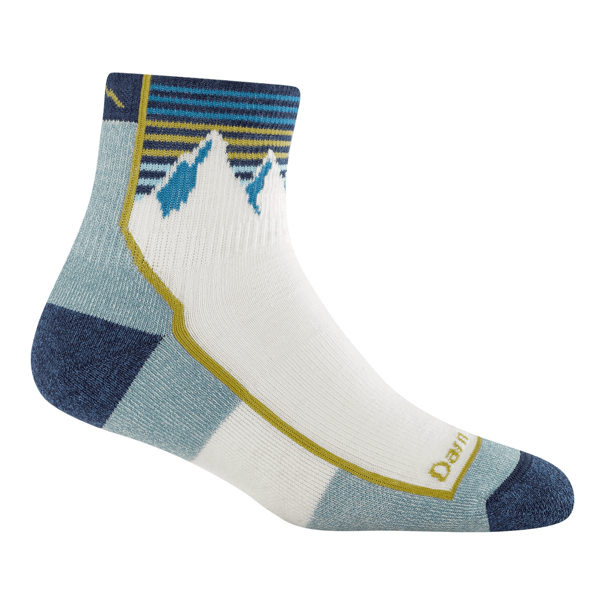 Darn Tough women's mountain white wool quarter hiking socks