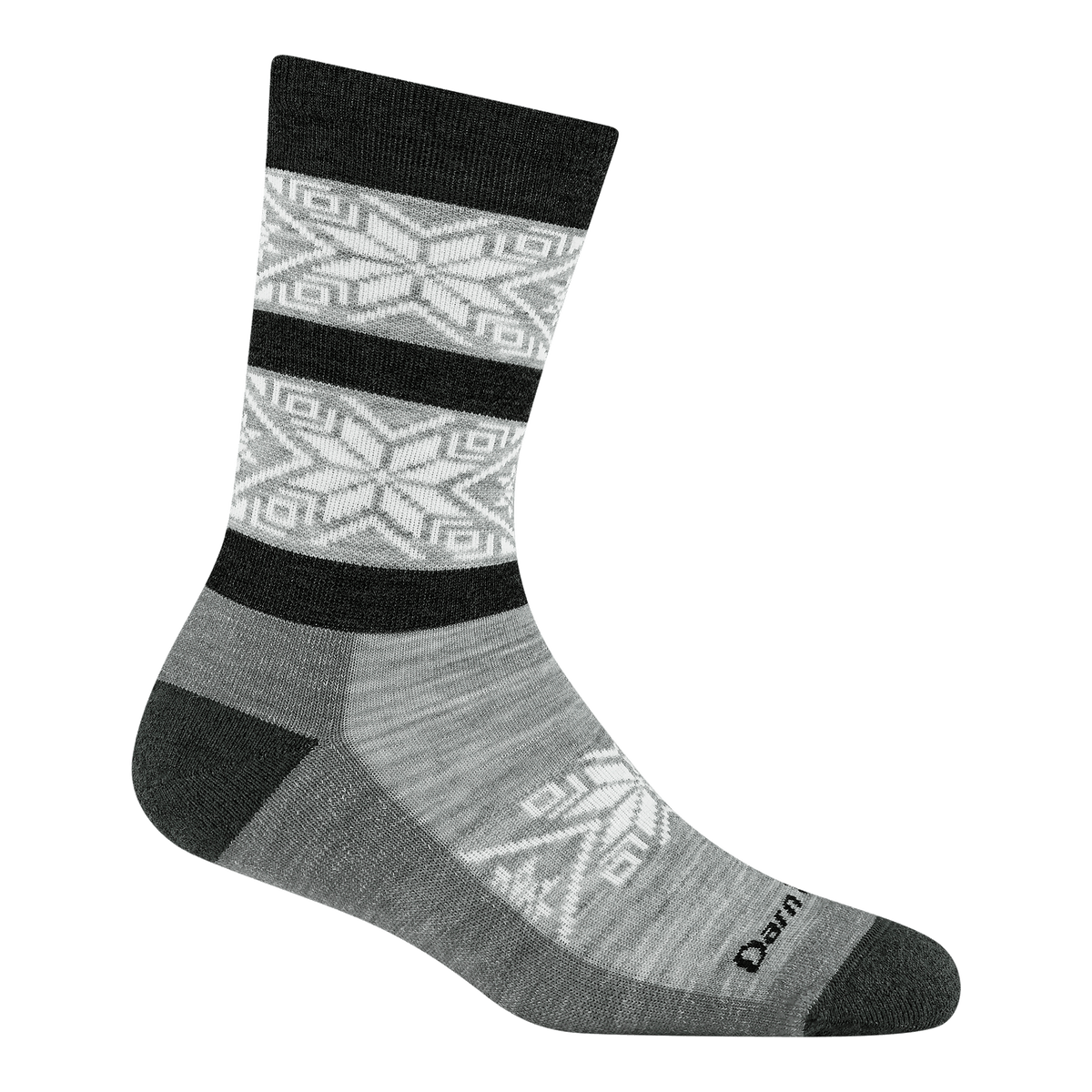 Darn Tough women's silver snowflake wool crew socks