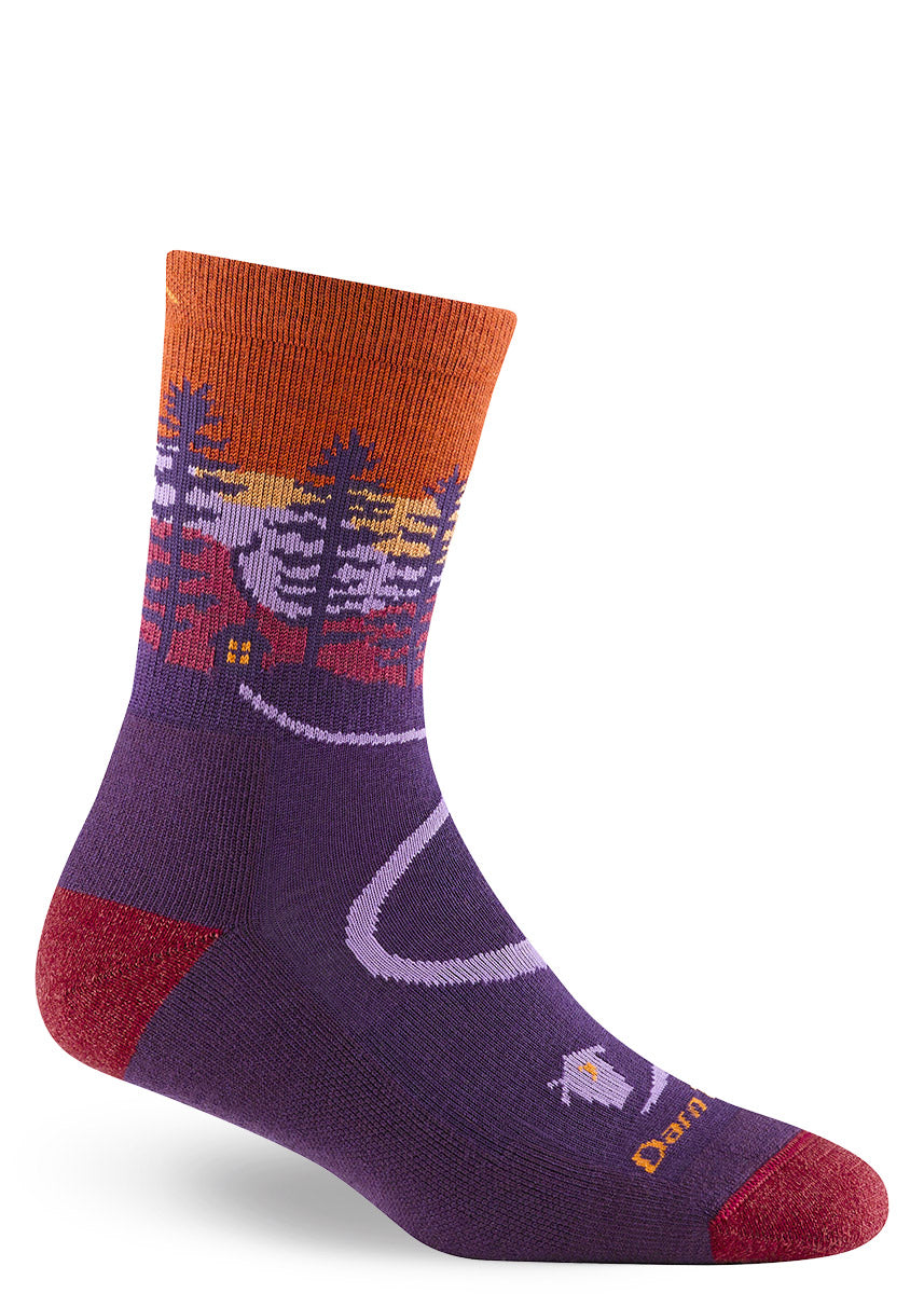 Women's Nightshade Northwoods Cushioned Wool Hiking Socks - Cute But Crazy  Socks