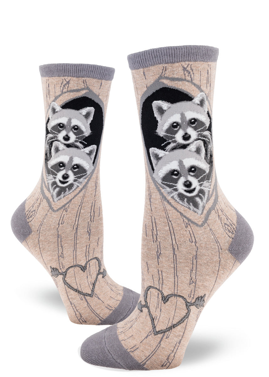 Raccoons' Den Women's Socks Cute Woodland Animal Socks Cute
