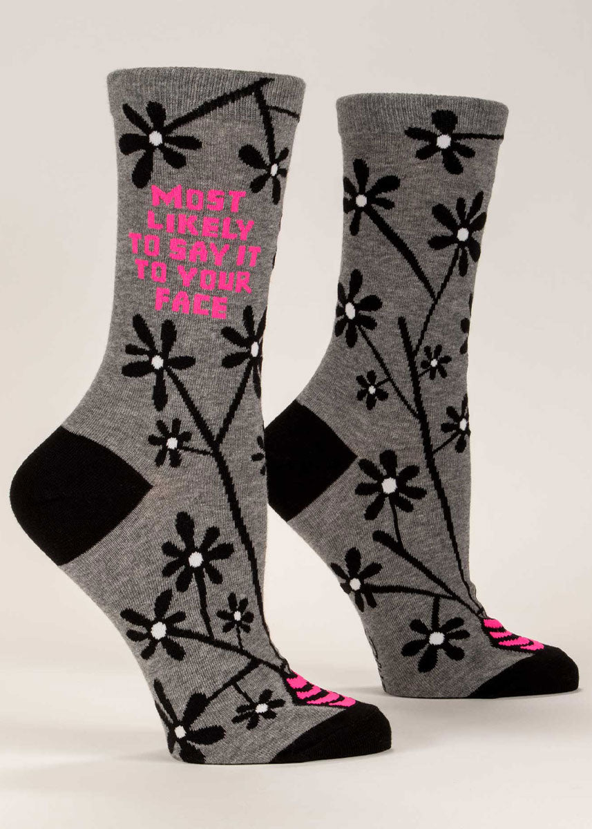 Say It to Your Face Women's Socks Funny Socks by Blue Q Cute