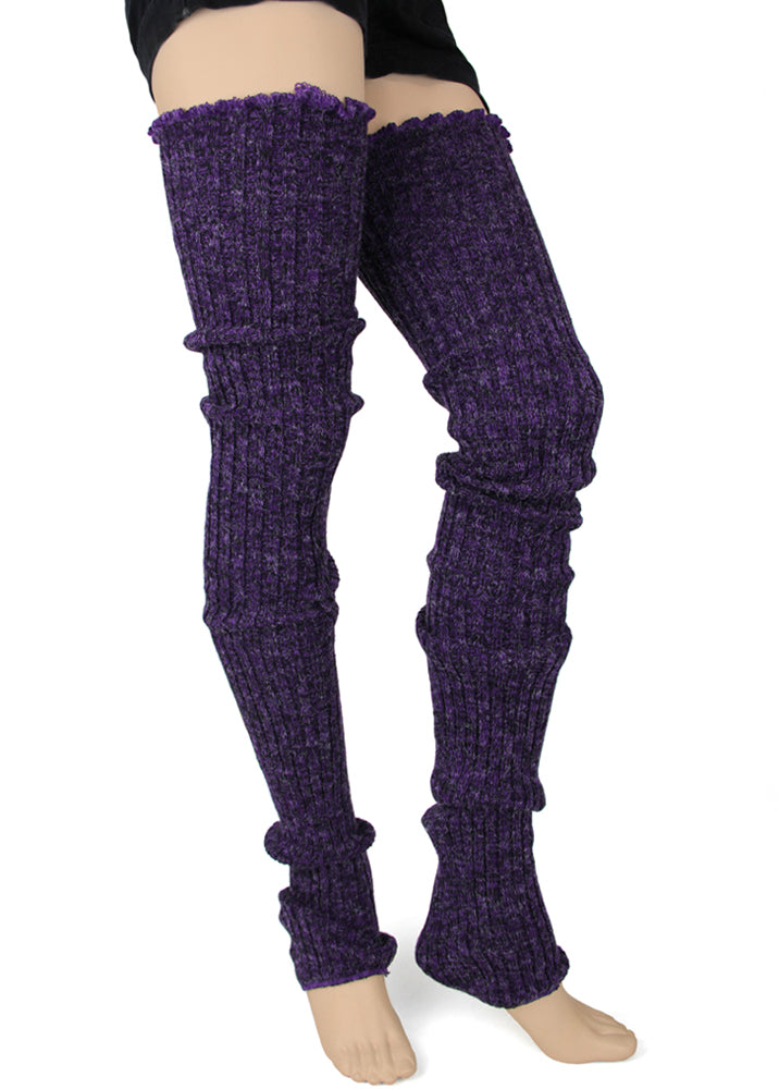 Thigh-High Ribbed Leg Warmers | Cozy & Slouchy Socks - Cute