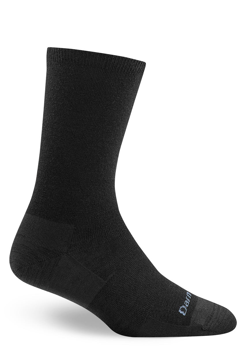 Solid black merino wool socks for women from Darn Tough are a wardrobe staple!