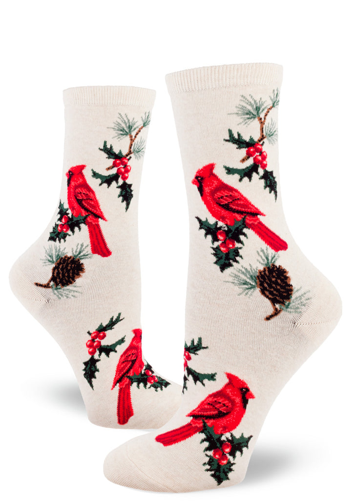 Cardinal Socks for Women | Christmas Winter Bird Socks - Cute But