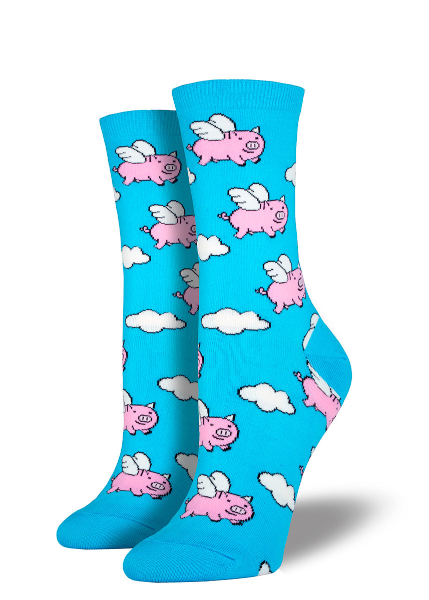 Flying pig socks for women for when pigs fly