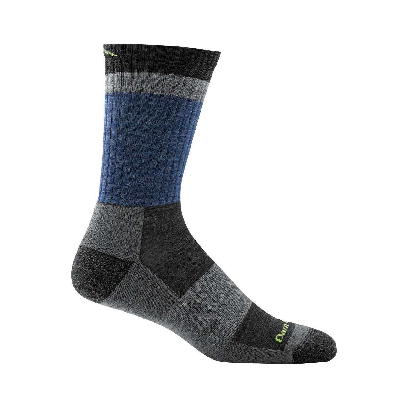 Cushioned wool hiking socks for men in blue/black