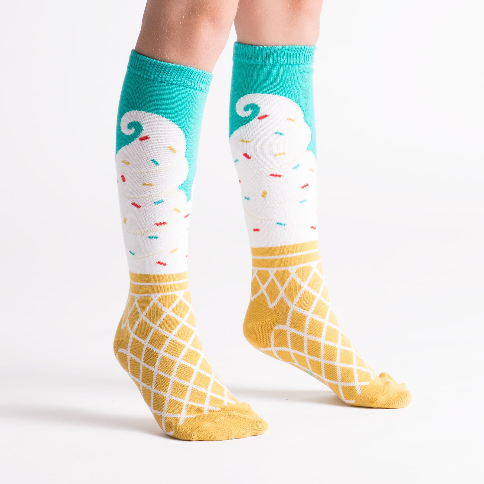 These kids' knee socks with ice cream cones are a sweet way to kick and lick!