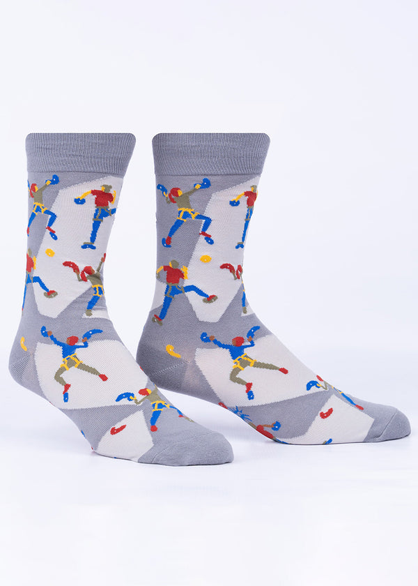 Rock Climber Men's Socks Fun Novelty Climbing Wall Socks Cute But
