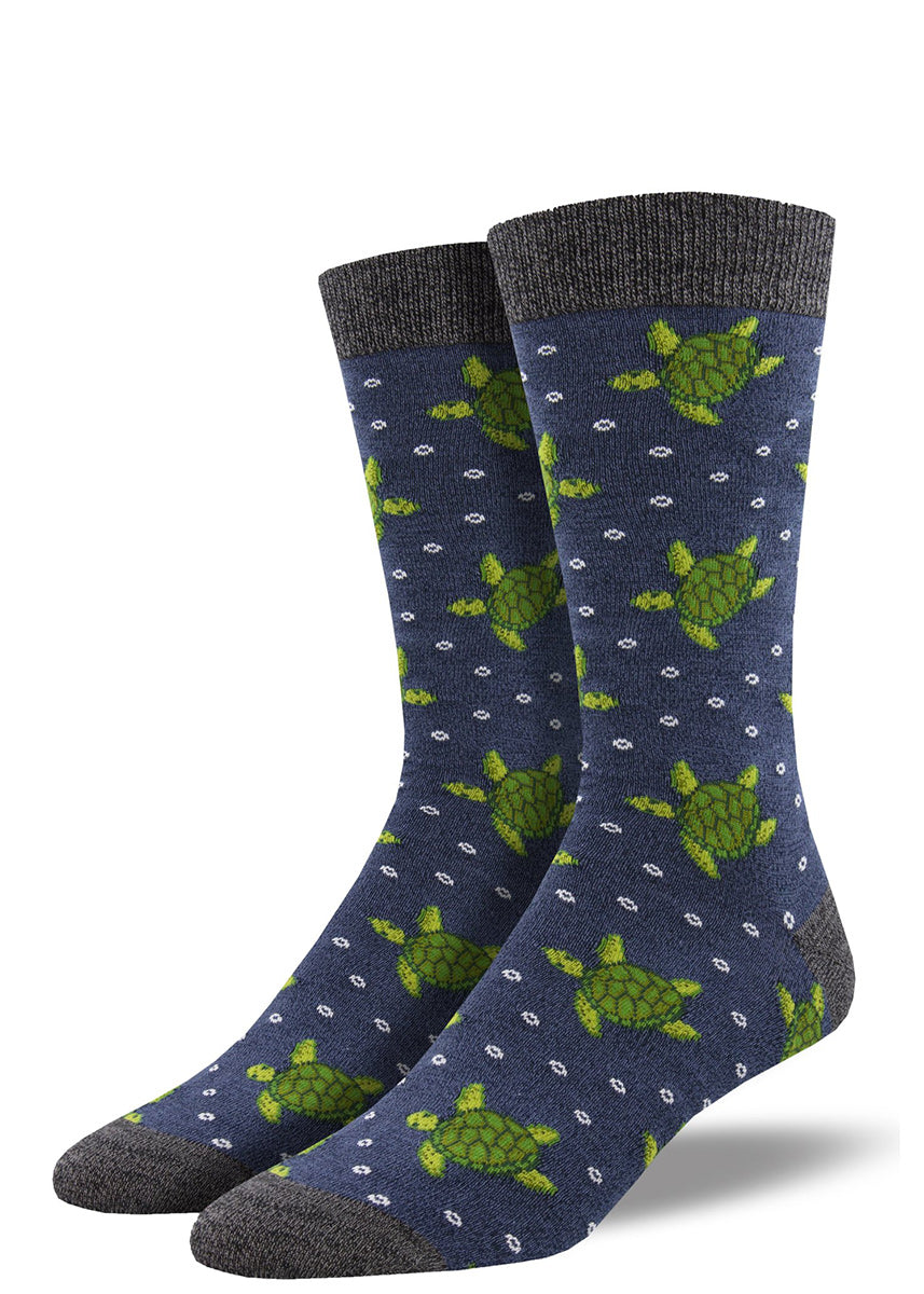 Bamboo Sea Turtle Socks for Men | Ocean-Themed Gift Idea - Cute But ...