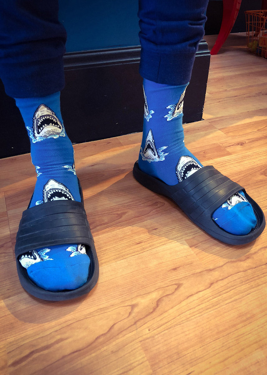 Just when you thought it was safe to go back in the water, shark socks attack!