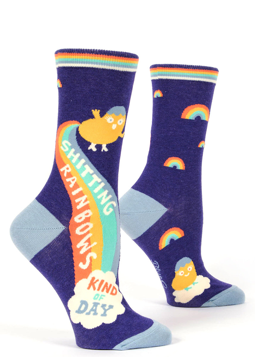 These crew socks are rainbow-shittingly adorable.