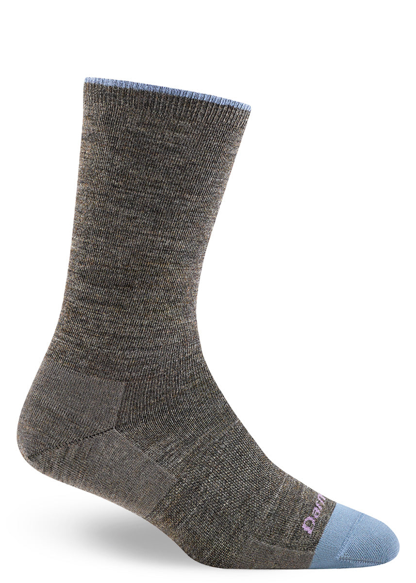 Solid color wool socks for women in Taupe